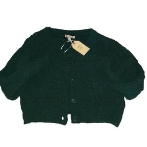 Hunter Green crop cardigan